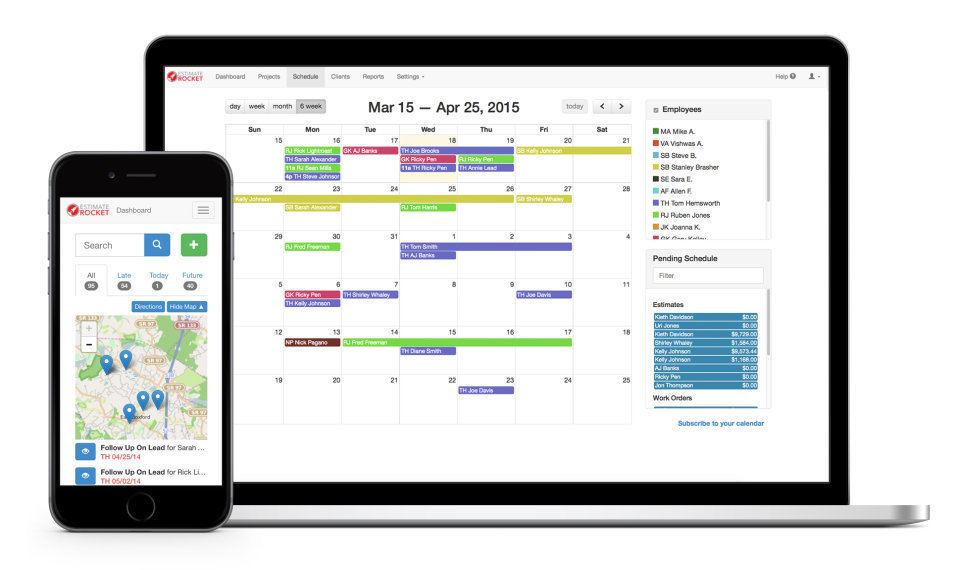 screenshot of Estimate Rocket